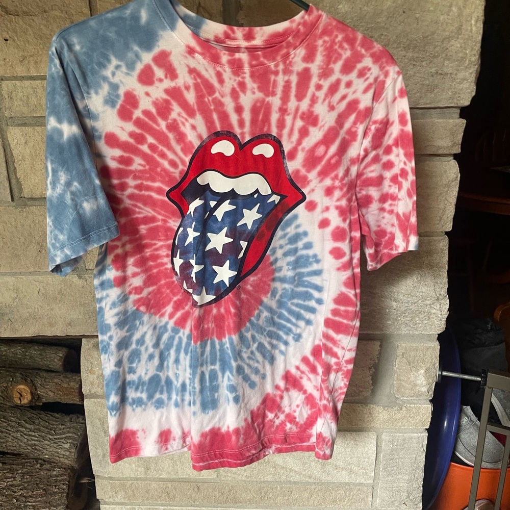 Rolling Stones Red and Blue Short Sleeve Tee